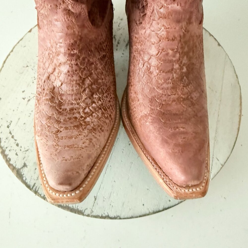 Lane NICE VICE Womens PInk Cowboy Boots Western Midi Calf Snip Toe Size 9.5 - Picture 7 of 13